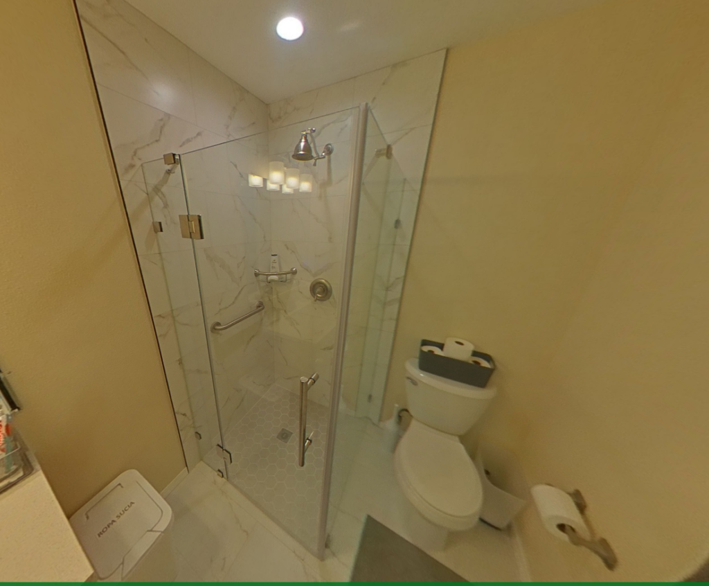 Curbless shower in ADU for independent grandma