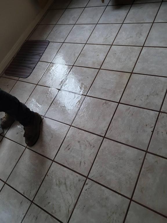 Water on tile after flood
